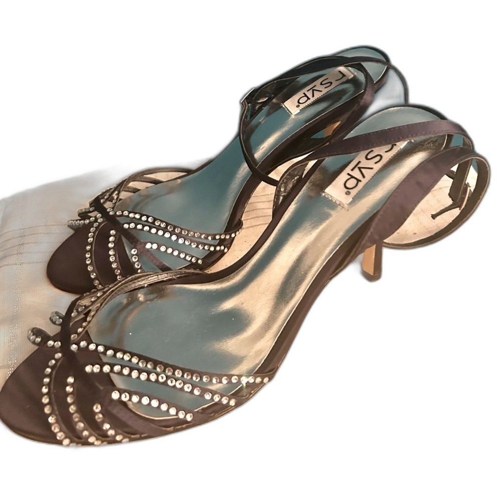 RSVP Navy Blue Sequined Heels - EUC